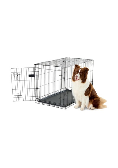 Güvenli Ve Katlanabilir Tek Kapılı Metal Köpek Kasası, Orta