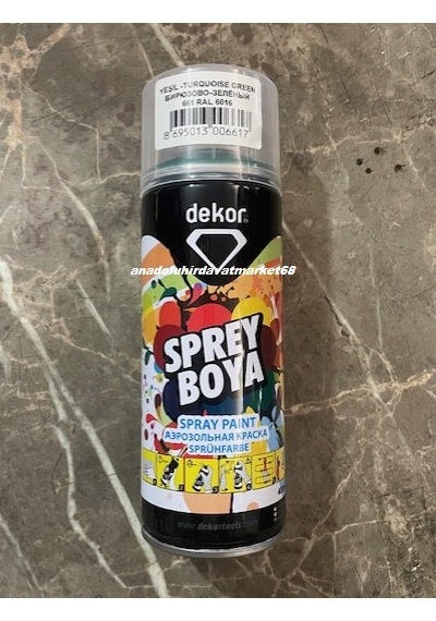 Dekor Pro 400ml Yeşil Renk Sprey Boya Koyu Yeşil Sprey Boya Yüksek Kalite 6016 Yeşil 6016