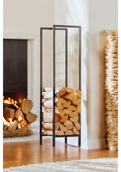 Lignum Dekoratif Metal Odunluk Şömine Odun Sehpası 120cm