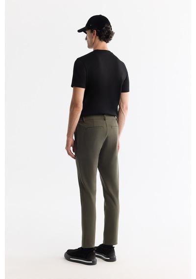 Avva Erkek Haki Kırışmaz Hızlı Kuruyan Lastikli Ekstra Esnek Teknik Kumaş Slimfit Pantolon A42y3065