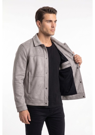 Dynamo Erkek Siyah Regular Fit Mevsimlik Süet Spor Mont Bgl-st05437 Gri