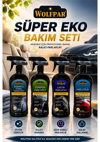 Süper Eko Bakım Seti 4'lü Profesyonel Araç Bakım Paketi