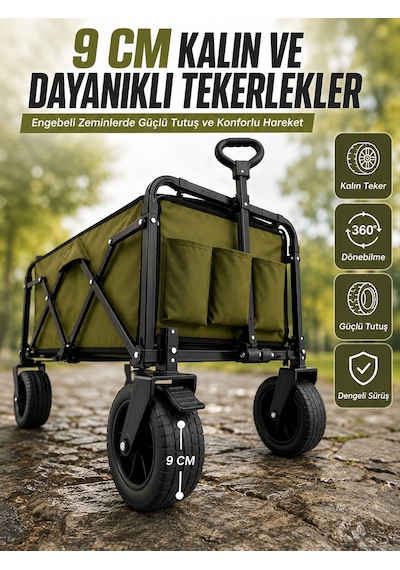 Extra Cepli Katlanabilir Wagon Arabası İle Pratik Ve Düzenli Taşıma