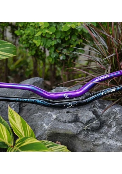 Lunje 78 Cm 55 Rise Açılı Alüminyum 31,8mm Mtb Freeride Gidon Bisiklet Gidonu Direksiyonu Mor Renk