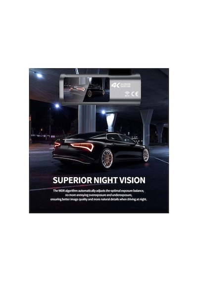 Wifi 4k Uhd App Araç İçi Kamera Gece Görüşlü Araba Kamera Kayıt Cihazı Dvr Car Dashcam