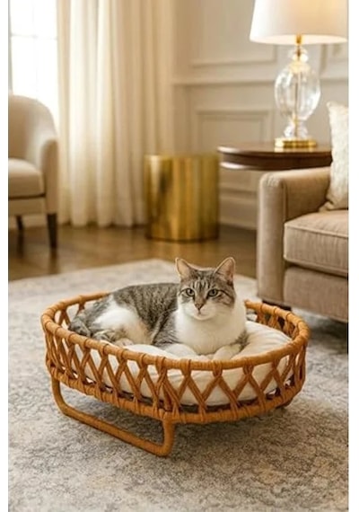Çift Katlı Peluş Kedi Yuvası, 53x35x43 Cm, Taşınabilir Ve Yumuşak Çift Katlı Peluş Kedi Yuvası, 53x35x43 Cm, Taşınabilir Ve Yumuşak