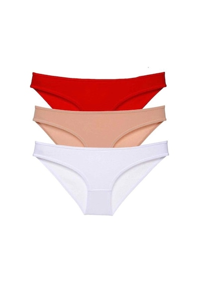Hubrendy Tedarik 3 Adet Süper Eko Set Likralı Kadın Slip Külot 541 Çok Renkli