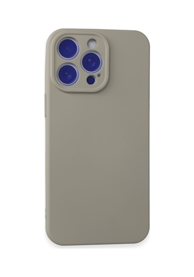 Apple iPhone Uyumlu   15 Pro Max Kılıf Nano İçi Kadife Silikon - Titan Gri