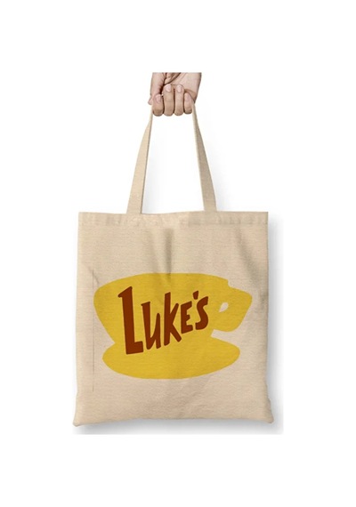 Toyaso Gilmore Girls Lukes Bez Çanta Uzun Saplı Alışveriş Çantası Plaj Çantası Beyaz