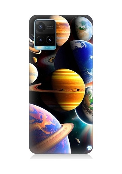 Vivo Y53s Uyumlu Uzaydaki Gezegenler Desenli Silikon Kılıf