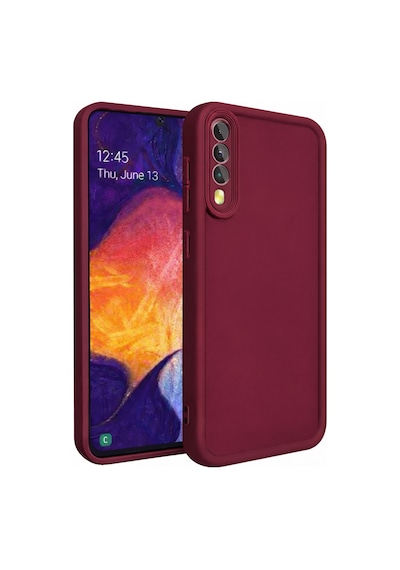 Samsung Galaxy A50 Ve A50s A30s Uyumlu Kamera Çıkıntılı Mat Silikon Telefon Kılıfı Bordo