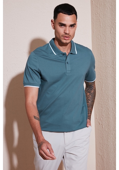 Buratti Pamuklu Regular Fit Erkek Polo Yaka T Shirt 5902063 Petrol