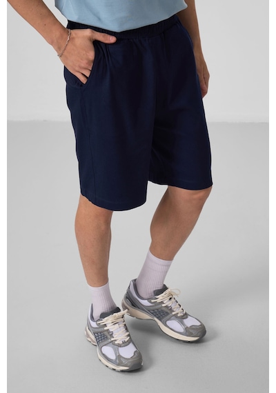 Tommylife Lacivert Standart Fit Dokuma Hafif Esnek Chino Şort - 81290 Lacivert