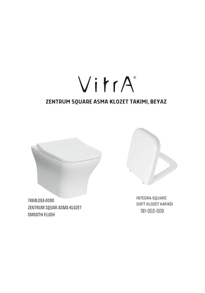 Zentrum Square Asma Klozet, VitrA Integra Square Klozet Kapağı 191-003-009