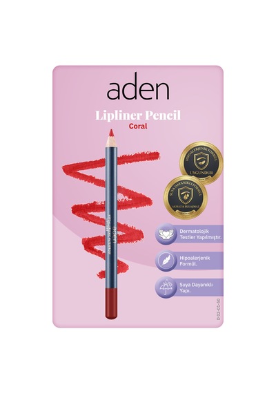 Aden Lipliner Pencil - Dudak Kalemi 50 Coral Mercan 0