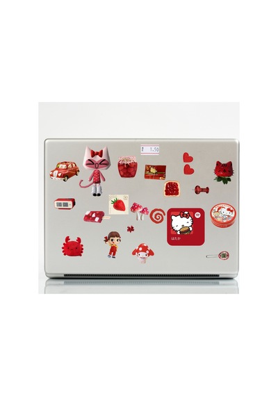 46 Adet Kırmızı Juminocore Downtown Sticker Seti - Etiket Seti Sketchbook