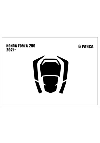 Forza 250 2021-6 Parça Tank Pad Kaplama Siyah Karbon