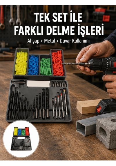 Matkap Ucu Seti Organizerli Çok Amaçlı Delme Uçları Yeni Nesil 08375442