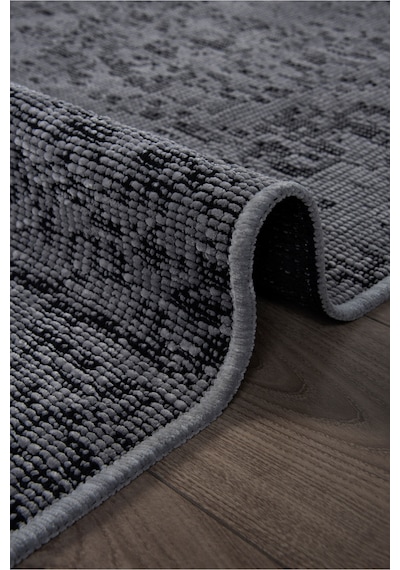 Gri Şönil Kilim Saçaklı Tozumayan Makinede Yıkanabilir Kaymaz Taban Halı Yolluk