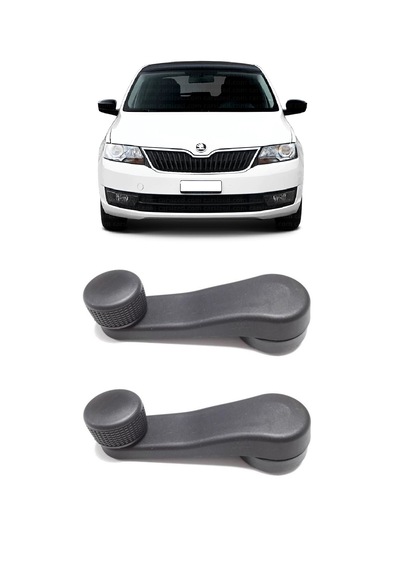 Skoda Rapid 2013-2020 Uyumlu Manuel Çevirmeli Cam Açma Kapama Kolu Siyah 2 Adet Takım 1h0837581