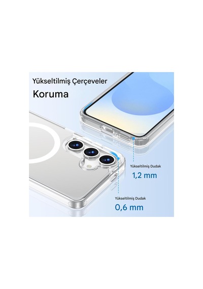 Samsung Uyumlu S25 Şeffaf Magsafe Kılıf Mtl Safe
