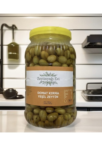 El Kırması Domat Sofralık Yeşil Zeytin İri Kalibre Pet Şişe 3000 Gram