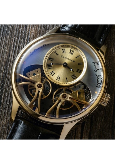 Faraday Double Barrel Es-8179-07 Otomatik Erkek Kol Saati Altın