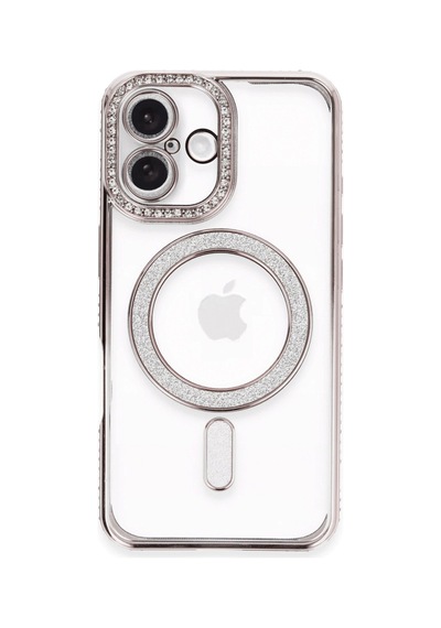 Apple İphone 16 Plus Kılıf Joke Simli Magneticsafe Kılıf - Pembe 0.2M-Çok Renkli