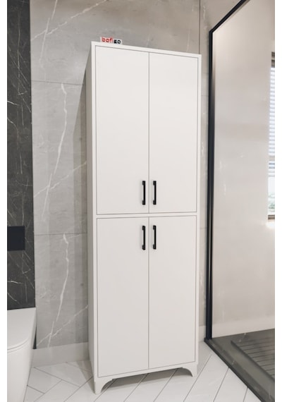 Çok Amaçlı Dolap 4 Kapaklı 6 Bölmeli Banyo Dolabı Mutfak Dolabı Nehir Beyaz Çok Amaçlı Dolap 4 Kapaklı 6 Bölmeli Banyo Dolabı Mutfak Dolabı Nehir Beyaz