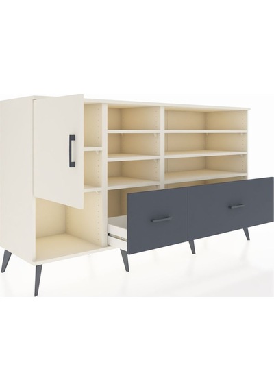 Kronos Konsol 8 Raflı 2 Çekmeceli Tek Kapaklı 176x59x99 Aytaşı-a Aytaşı-aytaşı/antrasit Kronos Konsol 8 Raflı 2 Çekmeceli Tek Kapaklı 176x59x99 Aytaşı-a Aytaşı-aytaşı/antrasit