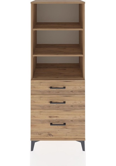 Hyperion Dolap 3 Raflı 3 Çekmeceli 60x44x163 Çam-çam Çam