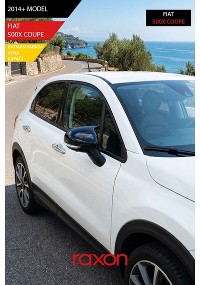 Fıat 500x Coupe 2014+ Batman & Yarasa Ayna Kapağı Parlak Piano Black Sport