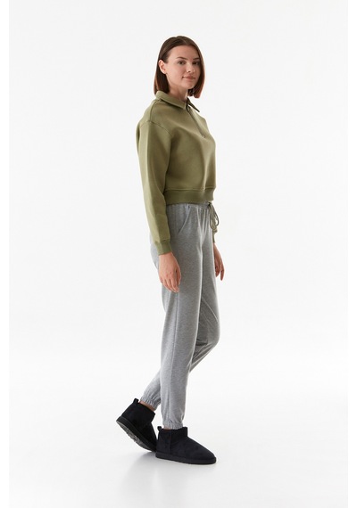 Fullamoda Basic Beli Lastikli Jogger Eşofman Altı 24mgb7767210131-gri Gri