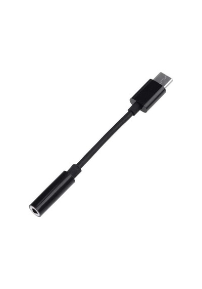 Ayex Typ-C için 3.5Mm Kulaklık ve Mikrofon Adaptörü Siyah
