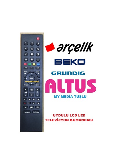 Arçelik  Cec Beko Altus Uyumlu Grundig Uydulu Lcd Led Tv Kumandası