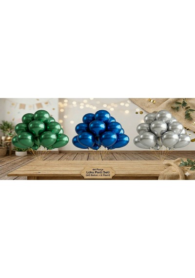 Premium Krom Balon Seti Çoklu Renkli