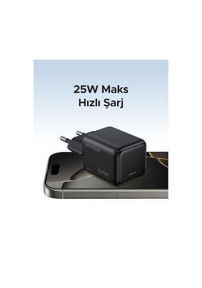 Ugreen 25w Gan Hızlı Şarj Cihazı, 1 Metre Usb-c Kablo Dahil, 75103