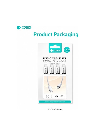 İh-041 Type-c To Type-c 2'li Set Paket 1.2m+1.2m Hızlı Şarj Ve Data Veri Kablosu Seti Macbook Ve Telefon, Tablet, Laptop Uyumlu Evrensel Veri Aktarım Kablosu