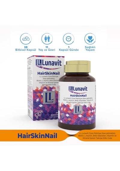 Lunavit Hair Skin Nail Takviye Edici Gıda 30 Kapsül