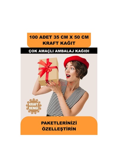 100 Adet 35cm X 50cm 100 Gr. Baskısız Kraft Kağıt, Hediye Ürün Paketleme, Oto Paspası, Çocuk Etkinlikleri