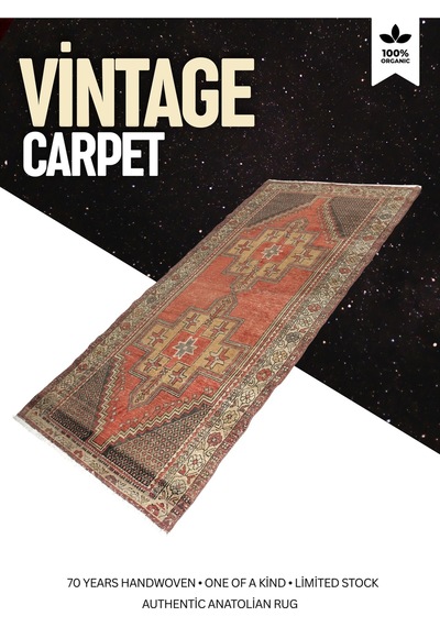 Bohem Stil Vintage Halı Özel Tasarım Anadolu Koleksiyonu Bordo