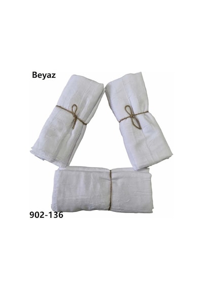 Soft İpek Bambu Pamuk Şal Beyaz 902-136 Çok Renkli