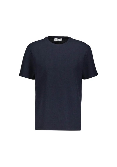 Süvari Waffle Sıfır Yaka Lacivert Erkek T-shirt Sts1014000001