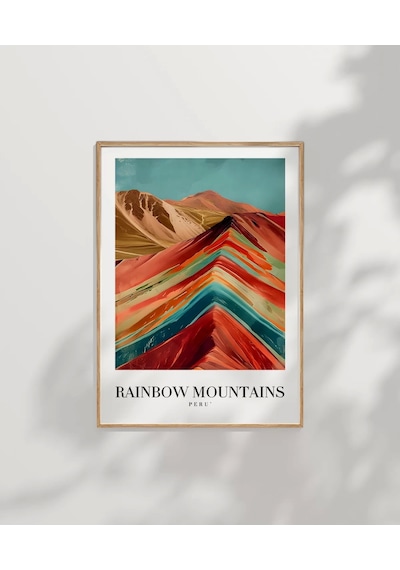 Çerçevesiz Poster Rainbow Mountains Peru