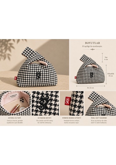 Sellhubx Kore Japon Stil El Yapımı Kısa Saplı Bilek Çantası, Kawaii Desenli Astarlı Kumaş Kadın El Çantası 22 16 Cm Lacivert Beyaz Kaz Ayağı Siyah -Beyaz Sellhubx Kore Japon Stil El Yapımı Kısa Saplı Bilek Çantası, Kawaii Desenli Astarlı Kumaş Kadın El Çantası 22 16 Cm Lacivert Beyaz Kaz Ayağı Siyah -Beyaz
