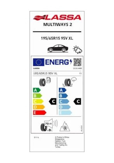 Lassa 195/65R15 95V XL Multıways2 Dört Mevsim Lastiği 2024