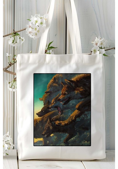 Art Hediye Kurt Baskılı Omuz Çanta Kişiye Özel Model 4 Çok Renkli