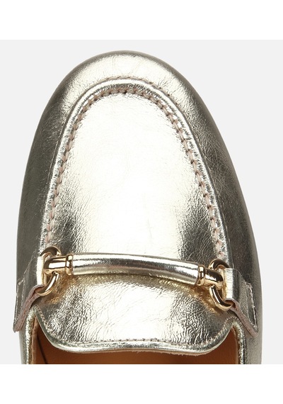 Hotiç Kadın Deri Gold Metalik Klasik Loafer -