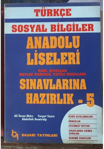 5.Sınıf Türkçe Sosyal Bilgiler Konu Soru 1994 Yılı Basım