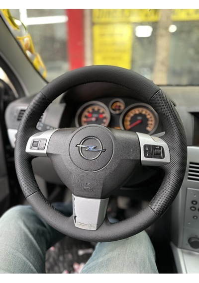 Opel Astra H Araca Özel Direksiyon Kılıfı Siyah Dikişli Deri Sökülerek Yapılır